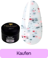 Crystal Base Color Joghurt Nr. 3, milchig mit schwarzen und roten Krümeln, 15 ml